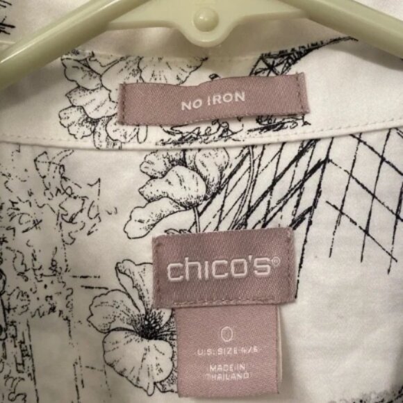Chicos women’s White Paris Graphic Design Shirt size 0 - Picture 4 of 5
